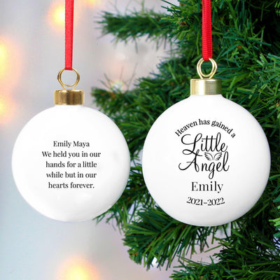 Personalised Little Angel Memorial Bauble - Shop Personalised Gifts