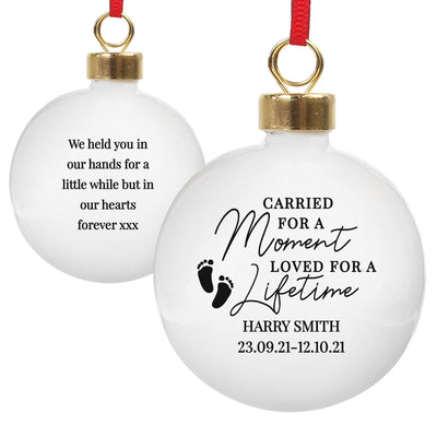 Personalised Carried For A Moment Bauble - Shop Personalised Gifts
