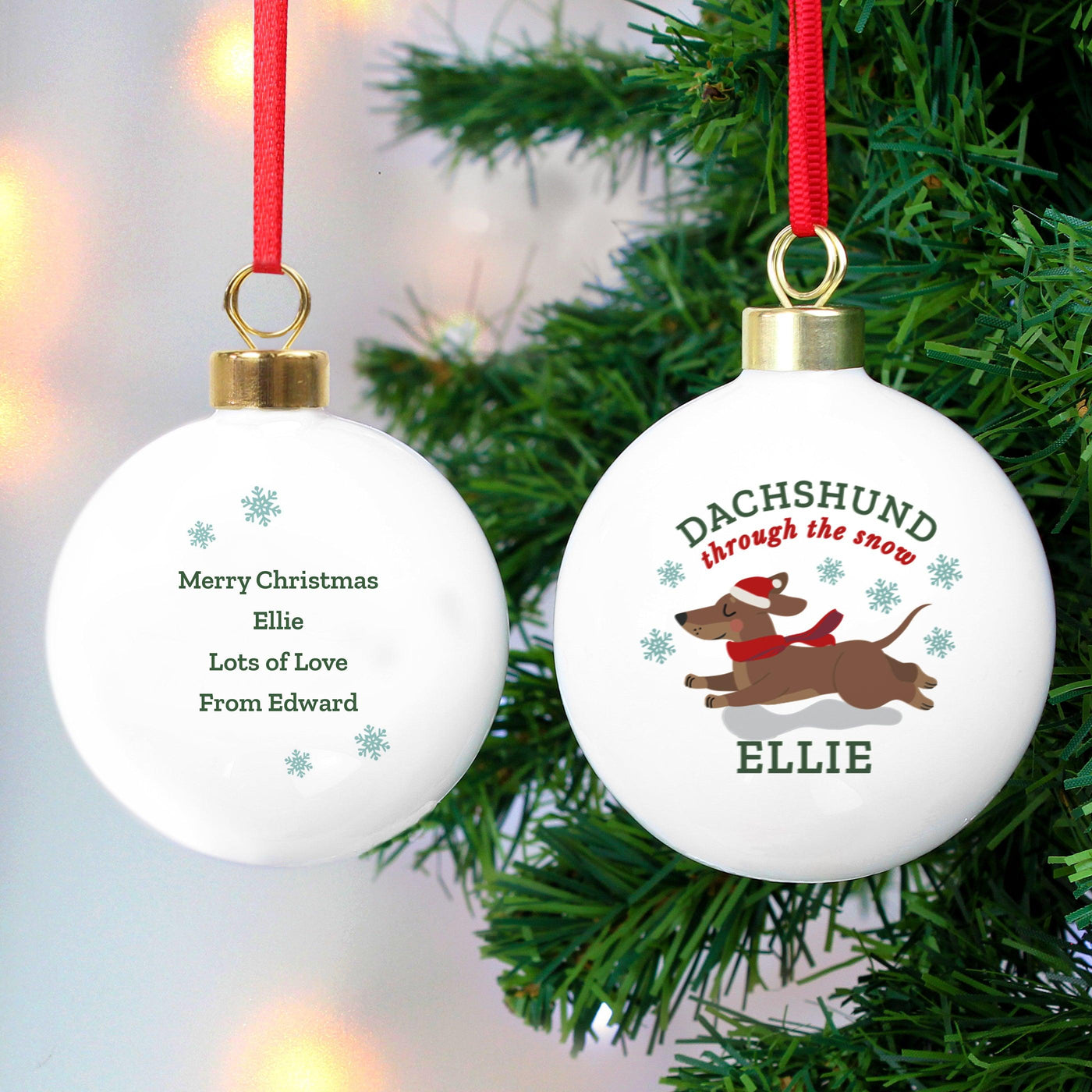 Personalised Dachshund Through... Bauble - Shop Personalised Gifts