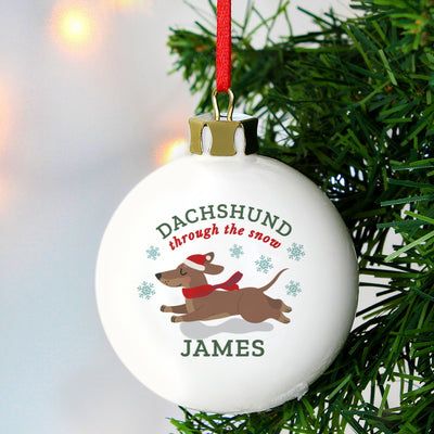 Personalised Dachshund Through... Bauble - Shop Personalised Gifts