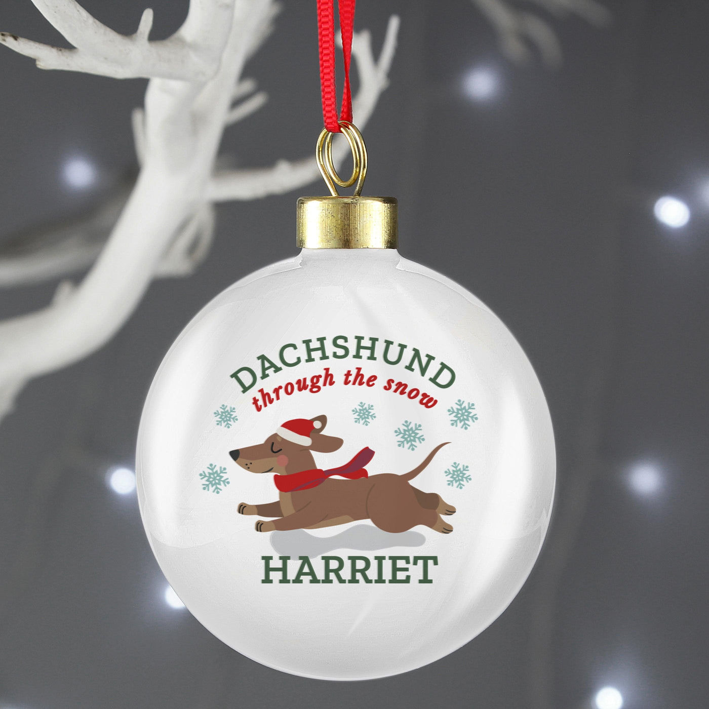 Personalised Dachshund Through... Bauble - Shop Personalised Gifts