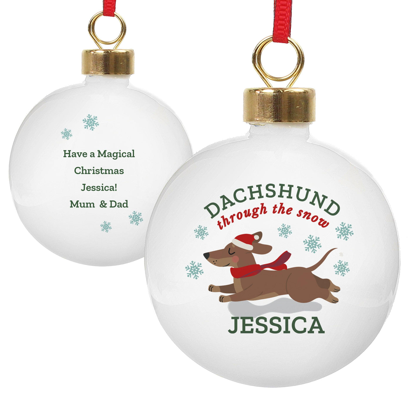 Personalised Dachshund Through... Bauble - Shop Personalised Gifts