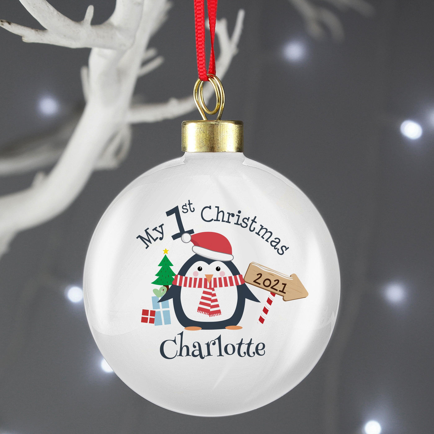 Personalised My 1st Christmas Penguin Bauble - Shop Personalised Gifts