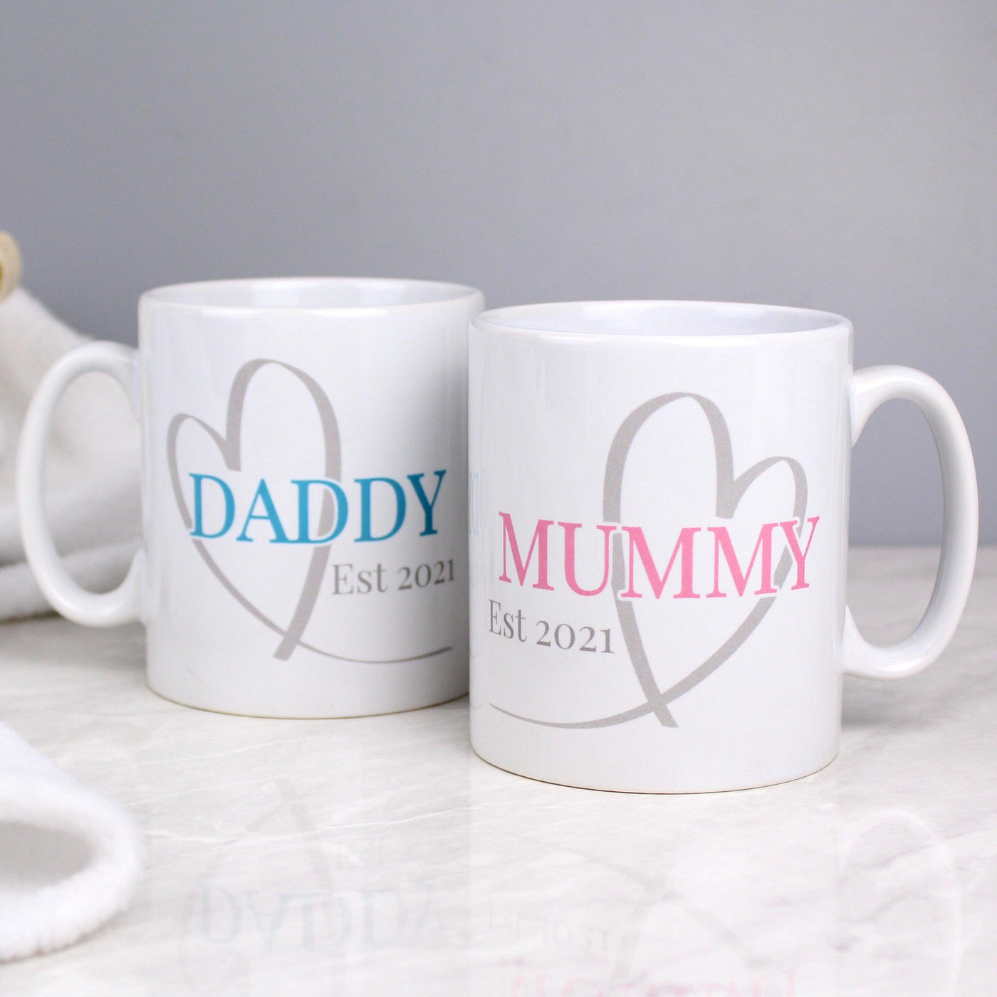 Personalised Mummy & Daddy Ceramic Mug Set - Shop Personalised Gifts