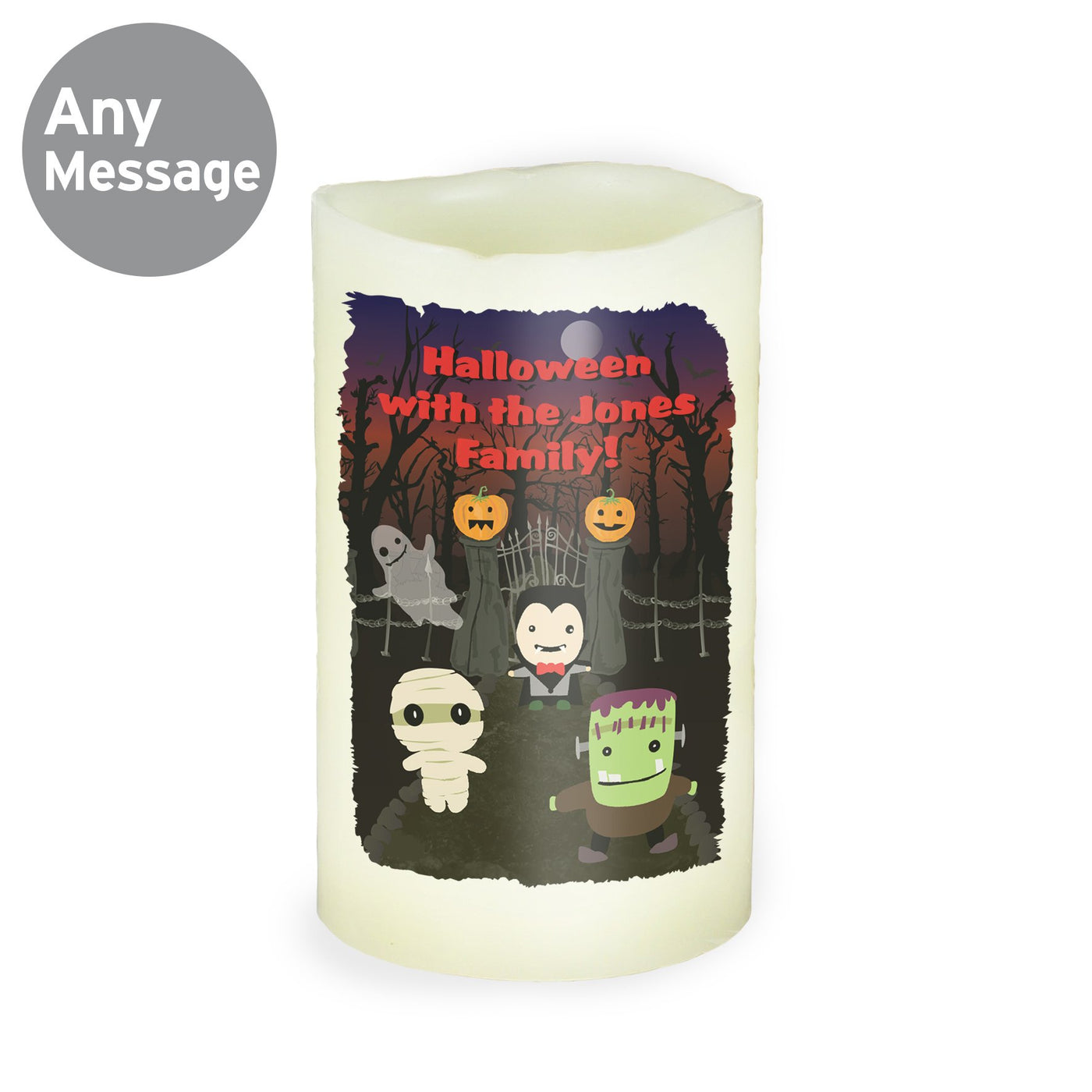 Personalised Halloween LED Candle Multi Message - Shop Personalised Gifts