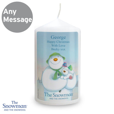 Personalised The Snowman and the Snowdog Pillar Wax Candle - Shop Personalised Gifts