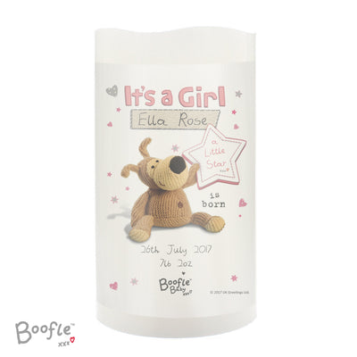 Personalised Boofle It's a Girl Nightlight LED Candle - Shop Personalised Gifts