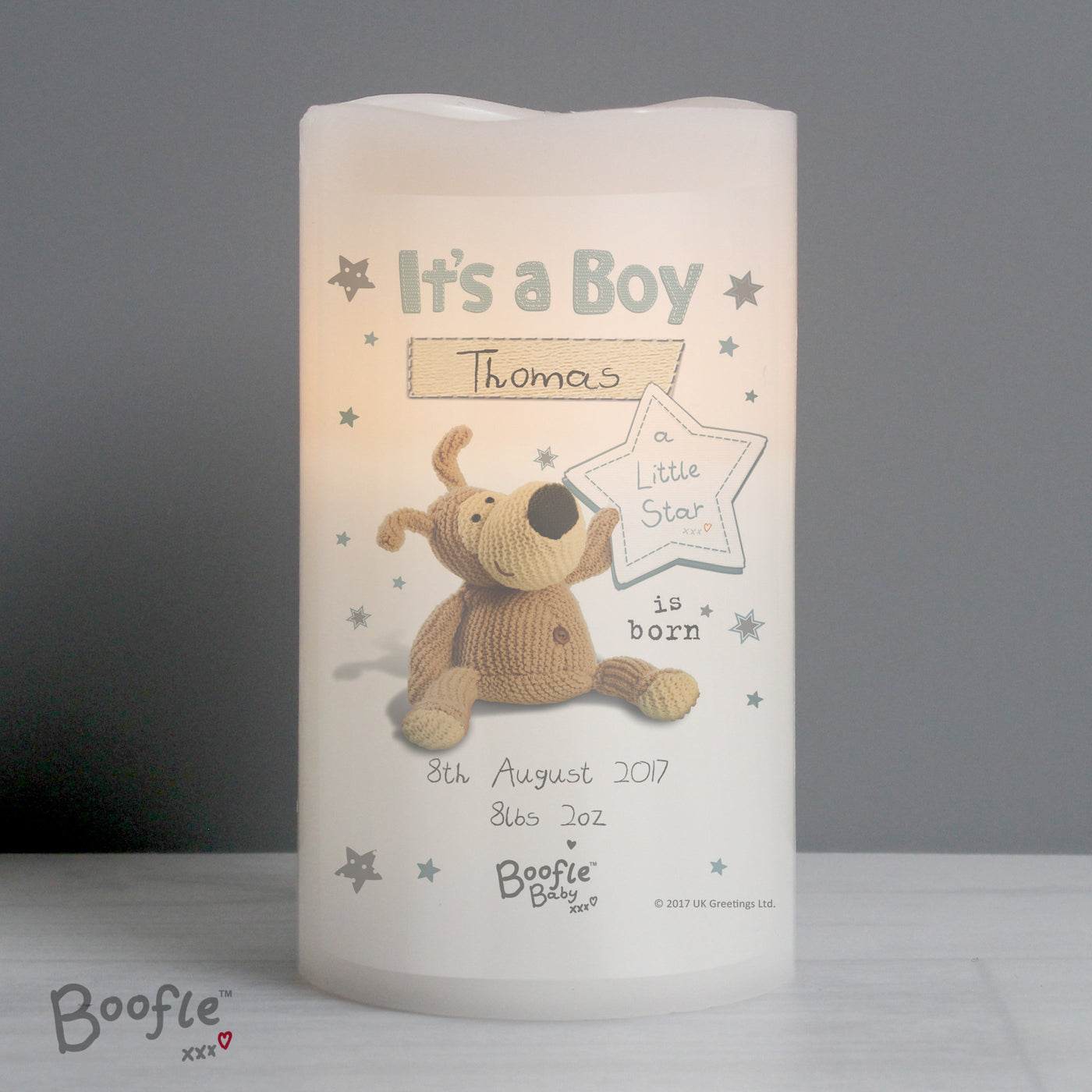 Personalised Boofle It's a Boy Nightlight LED Candle - Shop Personalised Gifts