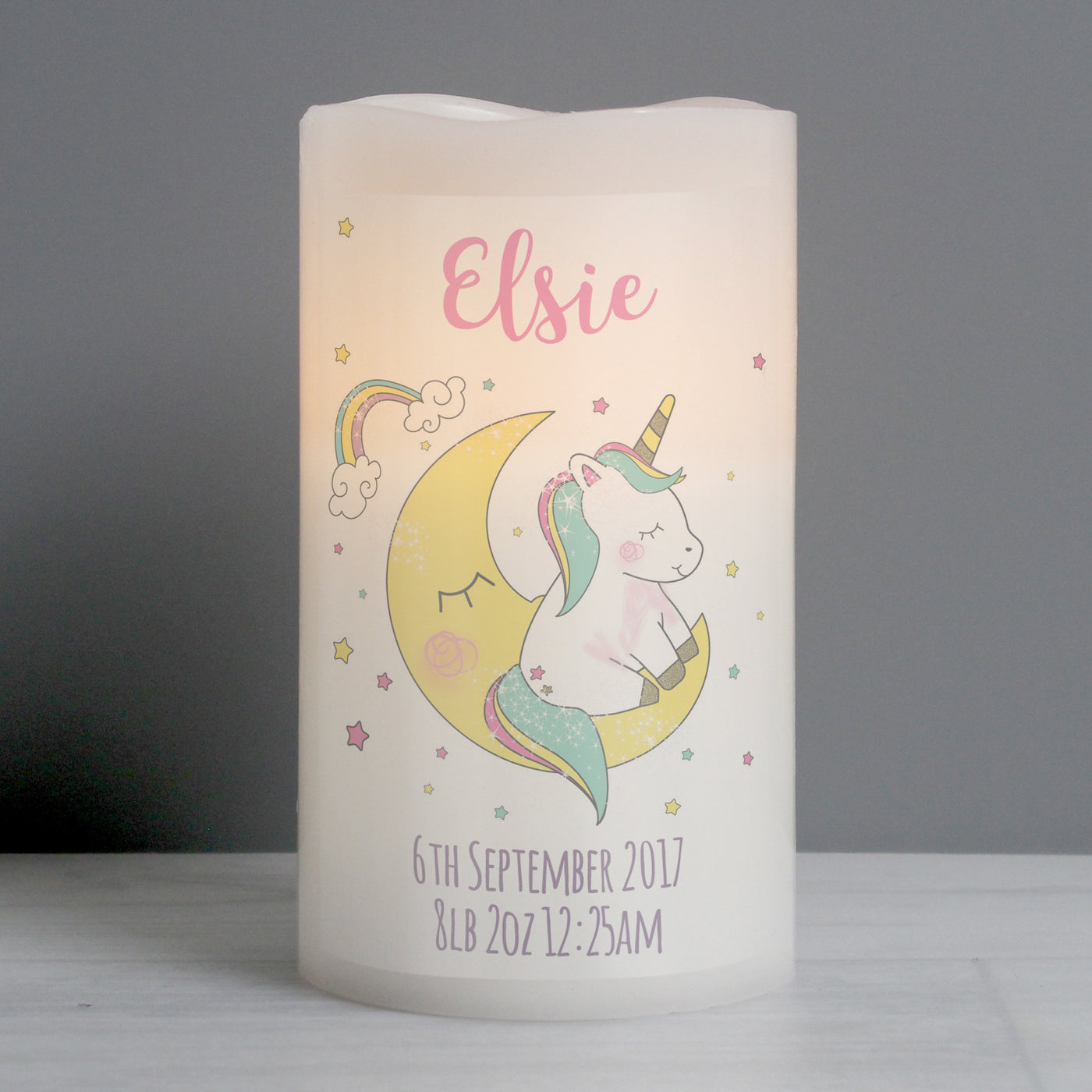 Personalised Baby Unicorn Nightlight LED Candle - Shop Personalised Gifts
