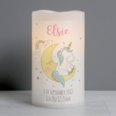 Personalised Baby Unicorn Nightlight LED Candle - Shop Personalised Gifts