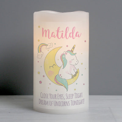 Personalised Baby Unicorn Nightlight LED Candle - Shop Personalised Gifts