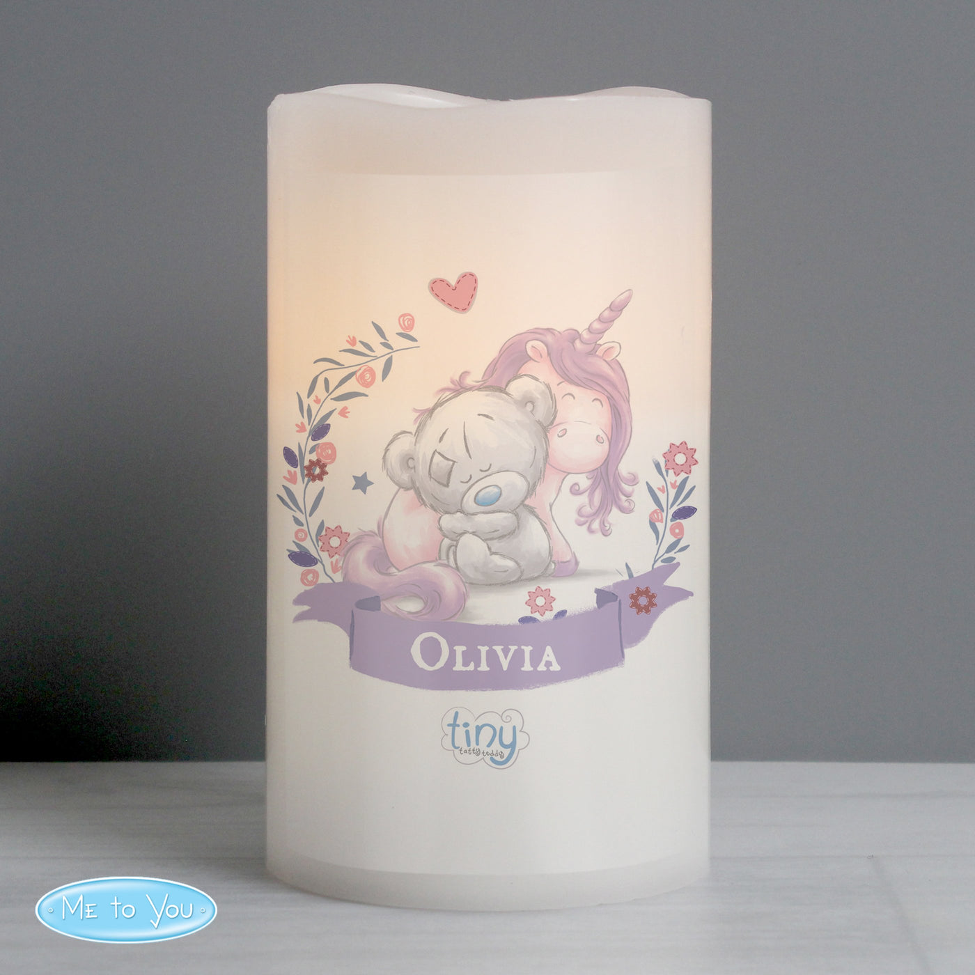 Personalised Tiny Tatty Teddy Unicorn Nightlight LED Candle - Shop Personalised Gifts