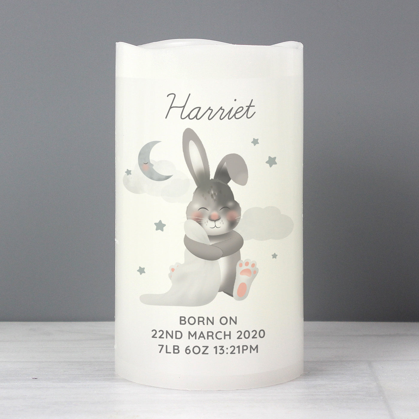 Personalised Baby Easter Bunny LED Candle - Shop Personalised Gifts