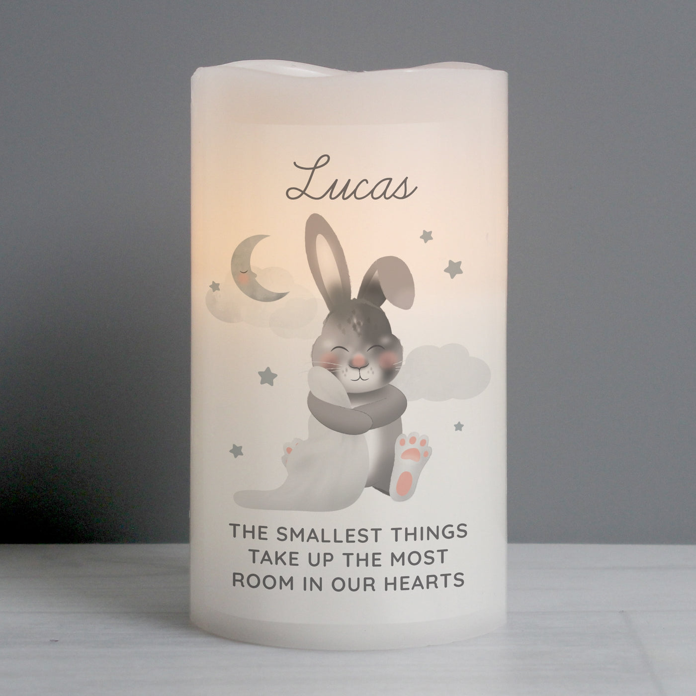 Personalised Baby Easter Bunny LED Candle - Shop Personalised Gifts