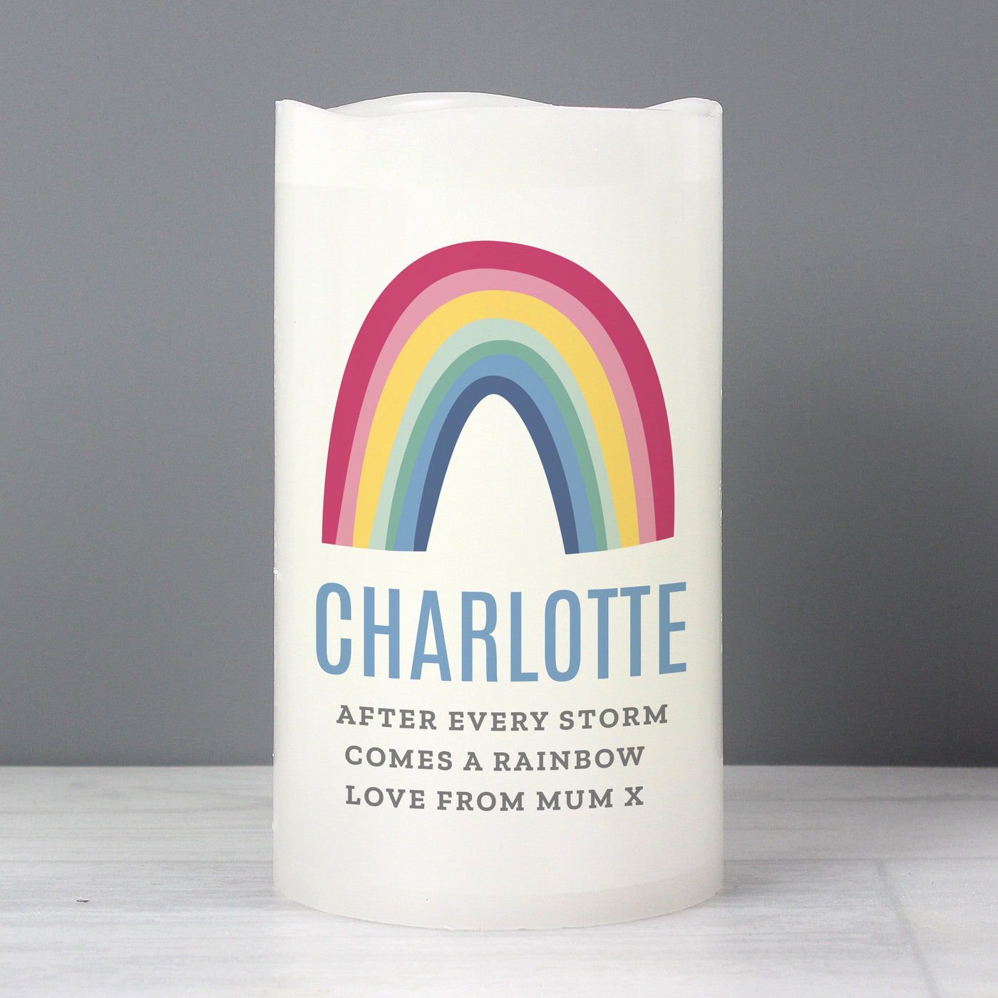 Personalised Rainbow LED Candle - Shop Personalised Gifts