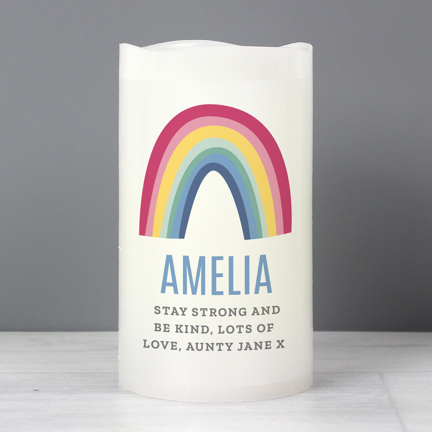 Personalised Rainbow LED Candle - Shop Personalised Gifts