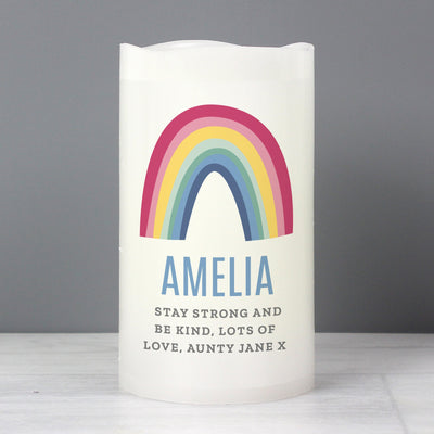 Personalised Rainbow LED Candle - Shop Personalised Gifts