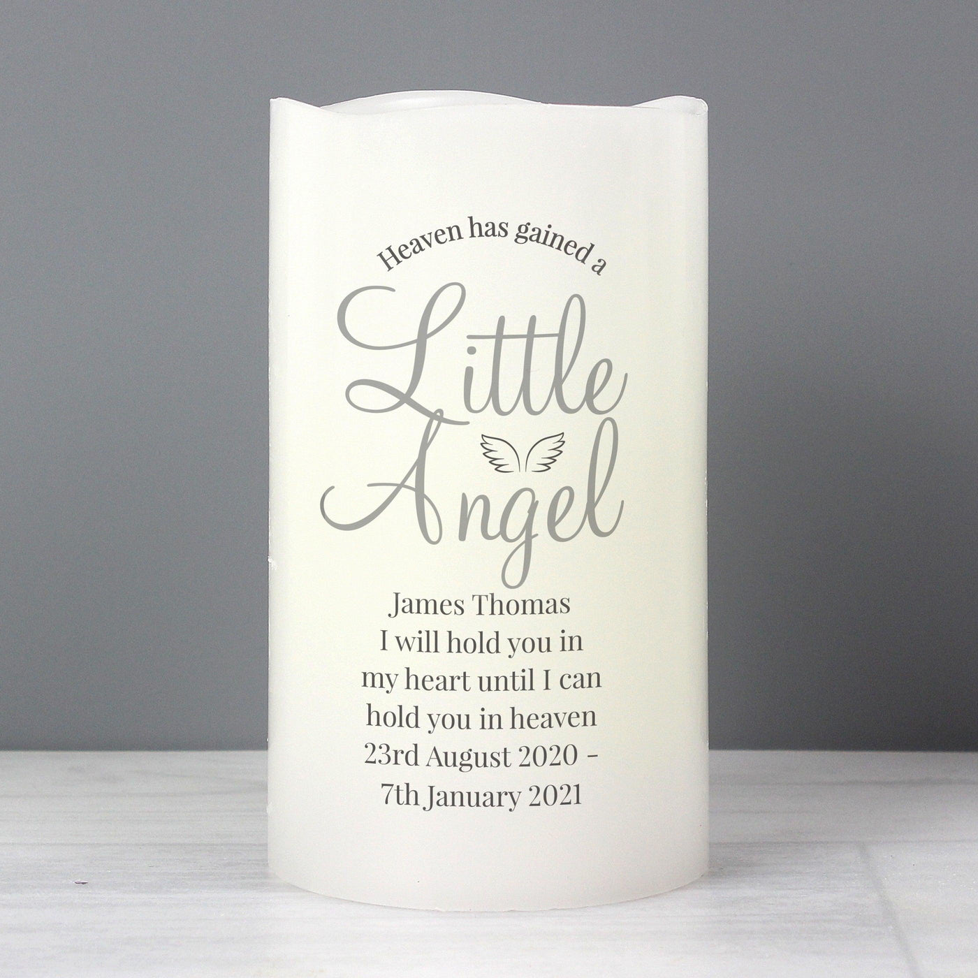 Personalised Little Angel LED Candle - Shop Personalised Gifts