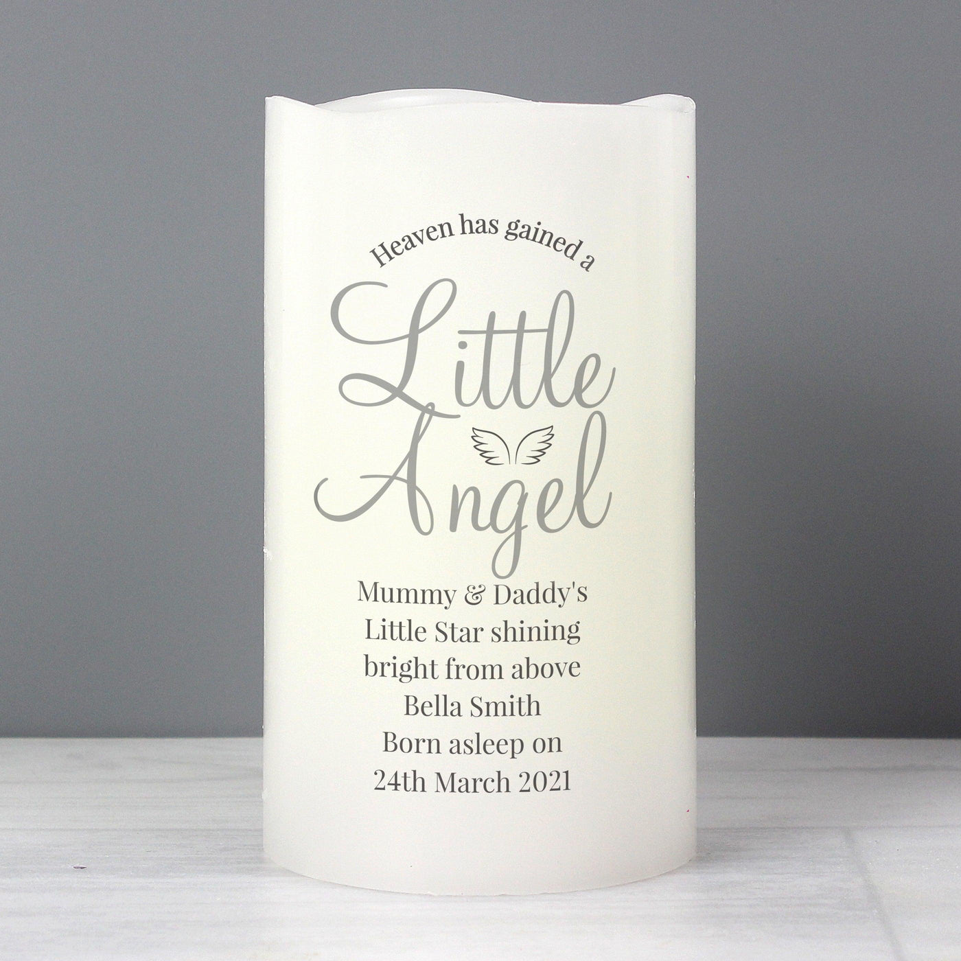 Personalised Little Angel LED Candle - Shop Personalised Gifts