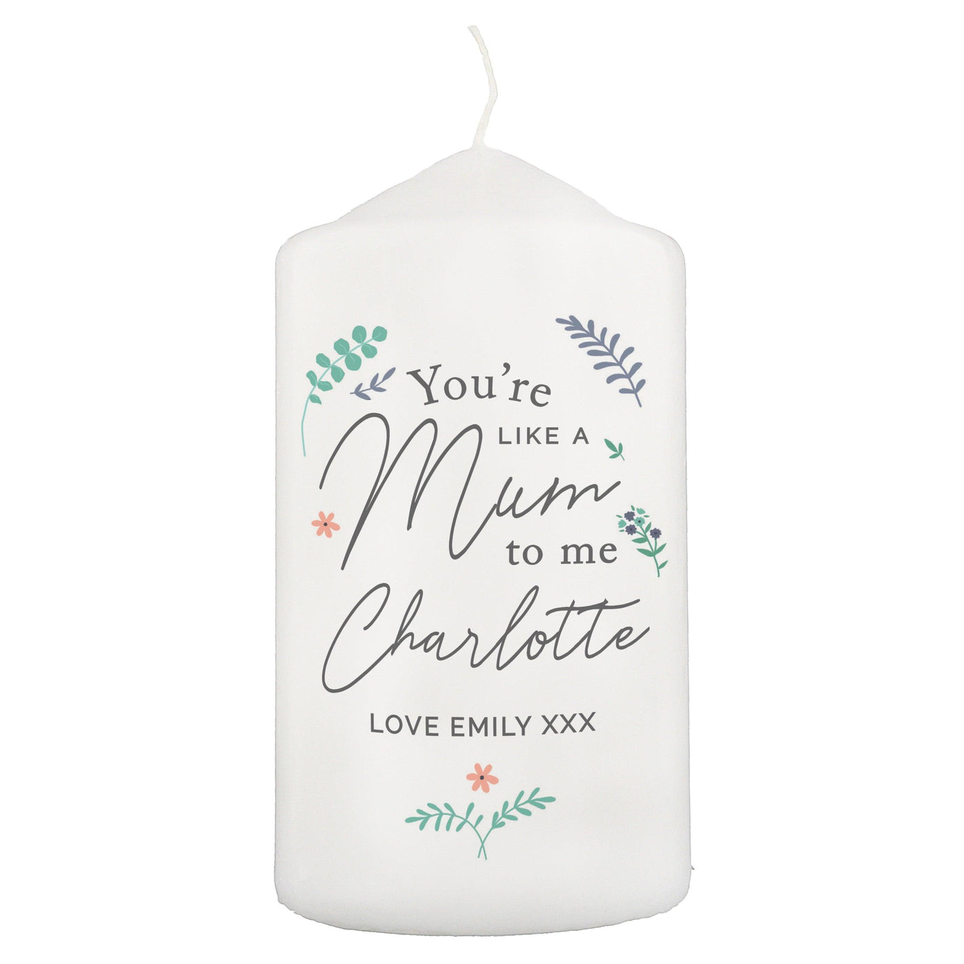 Personalised You're Like A Mum To Me Wax Pillar Candle - Shop Personalised Gifts