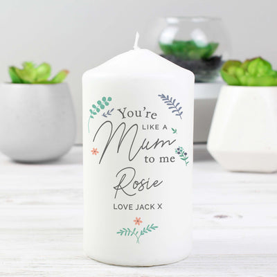 Personalised You're Like A Mum To Me Wax Pillar Candle - Shop Personalised Gifts