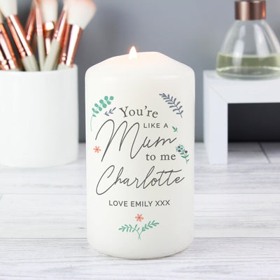 Personalised You're Like A Mum To Me Wax Pillar Candle - Shop Personalised Gifts