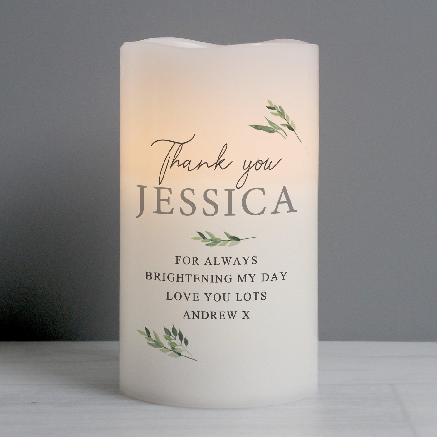 Personalised Botanical LED Candle - Shop Personalised Gifts