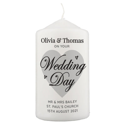 Personalised On Your Wedding Day Wax Pillar Candle - Shop Personalised Gifts