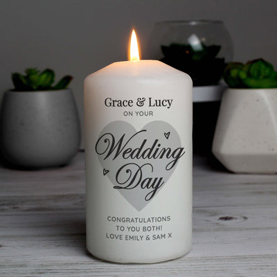 Personalised On Your Wedding Day Wax Pillar Candle - Shop Personalised Gifts