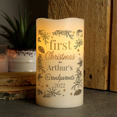 Personalised First Christmas LED Candle - Shop Personalised Gifts