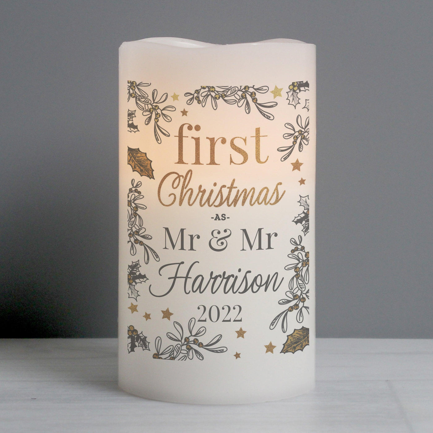 Personalised First Christmas LED Candle - Shop Personalised Gifts