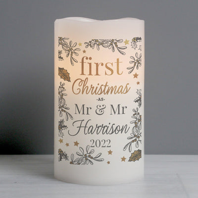 Personalised First Christmas LED Candle - Shop Personalised Gifts