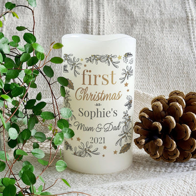 Personalised First Christmas LED Candle - Shop Personalised Gifts