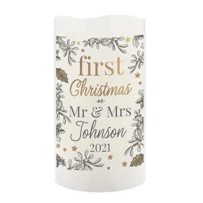 Personalised First Christmas LED Candle - Shop Personalised Gifts