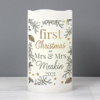 Personalised First Christmas LED Candle - Shop Personalised Gifts