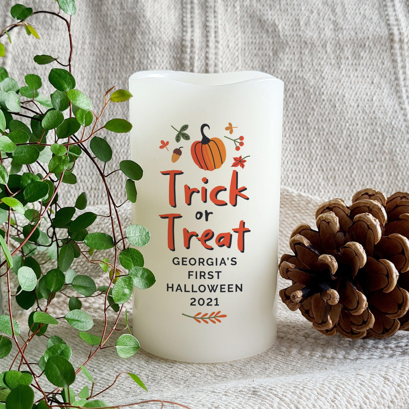 Personalised Trick or Treat LED Candle - Shop Personalised Gifts