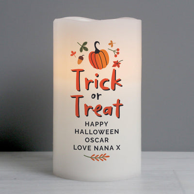 Personalised Trick or Treat LED Candle - Shop Personalised Gifts