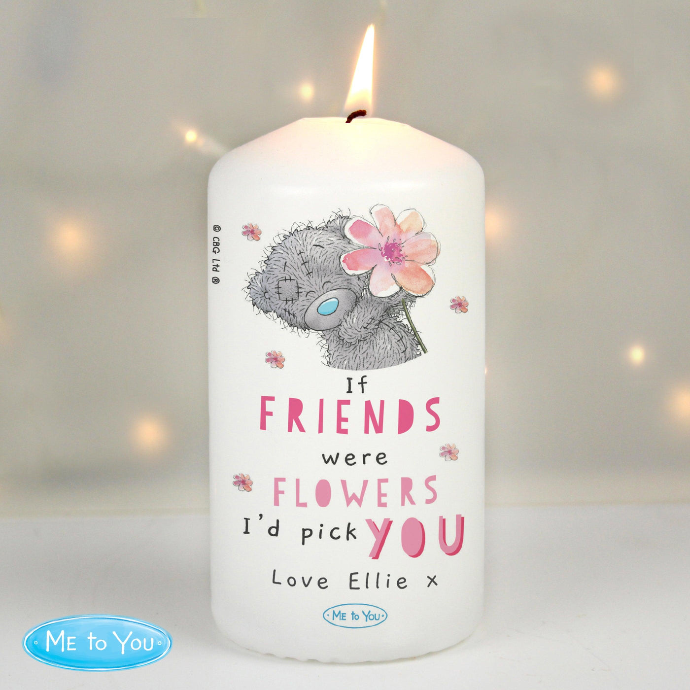 Personalised Me To You If... Were Flowers Wax Pillar Candle - Shop Personalised Gifts