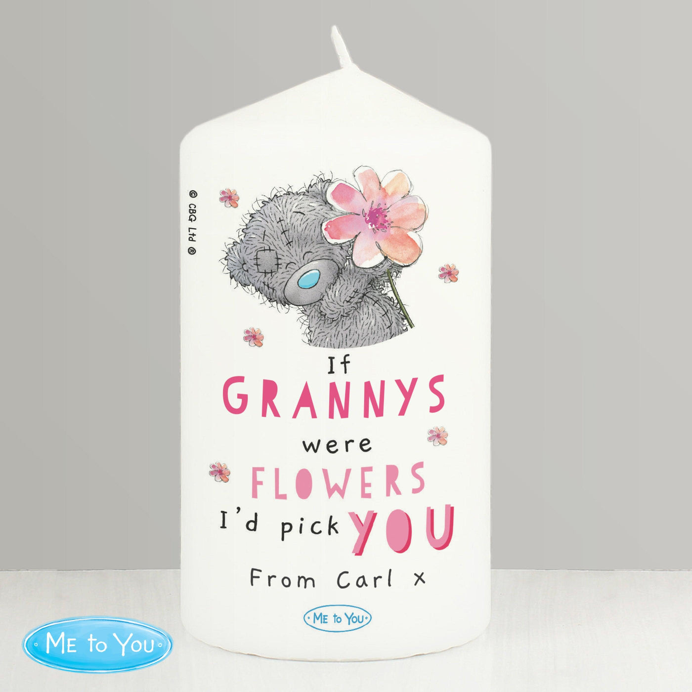 Personalised Me To You If... Were Flowers Wax Pillar Candle - Shop Personalised Gifts