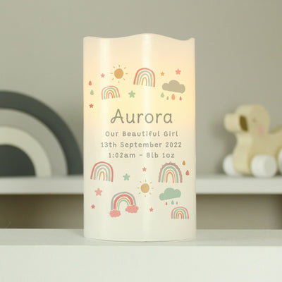 Personalised Rainbow Nightlight LED Candle