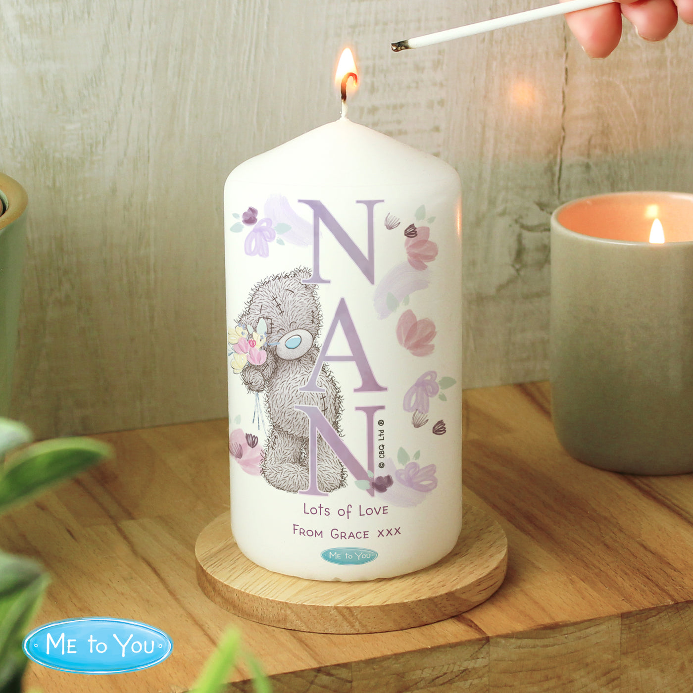 Personalised Me to You NAN Wax Pillar Candle