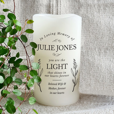 Personalised In Loving Memory LED Candle