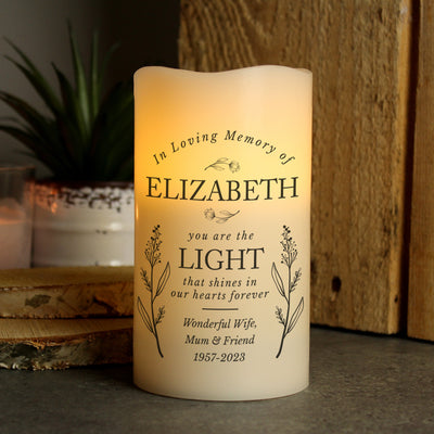 Personalised In Loving Memory LED Candle