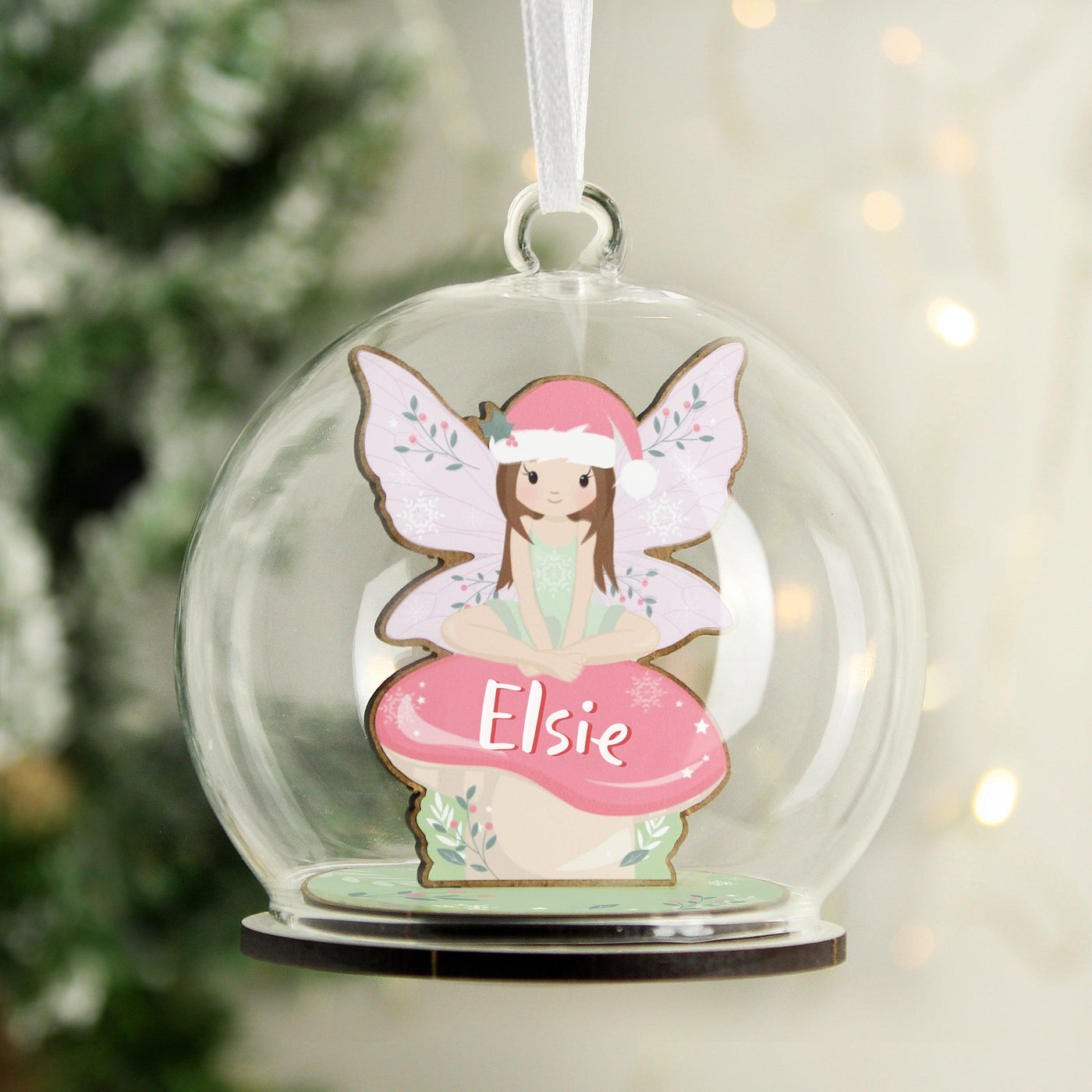 Personalised Wooden Fairy Glass Bauble - Shop Personalised Gifts