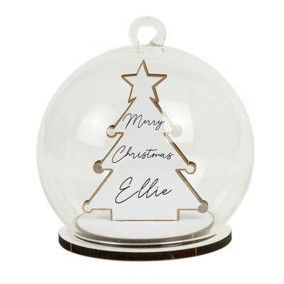 Personalised Wooden Christmas Tree Glass Bauble - Shop Personalised Gifts