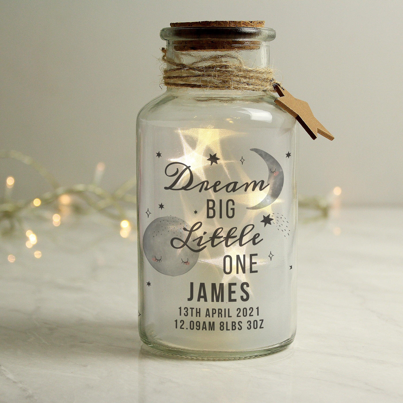 Personalised Dream Big LED Glass Jar - Shop Personalised Gifts