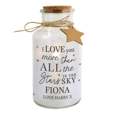 Personalised I Love You More... LED Glass Jar - Shop Personalised Gifts