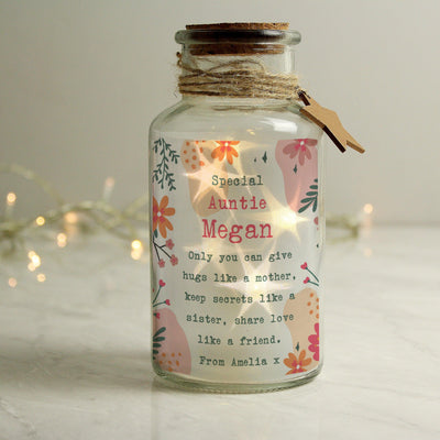 Personalised Floral LED Glass Jar - Shop Personalised Gifts