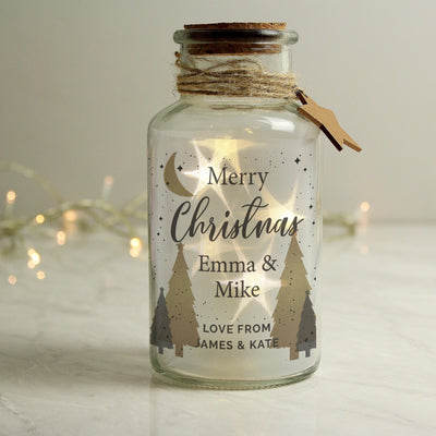 Personalised Christmas Tree LED Glass Jar - Shop Personalised Gifts