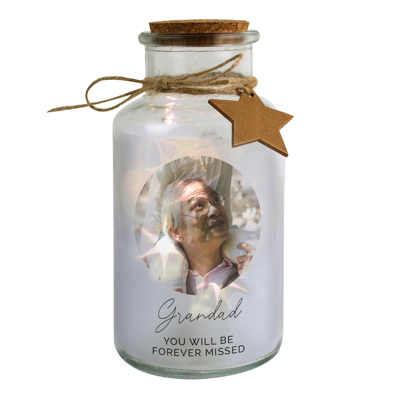 Personalised Photo Upload LED Glass Jar